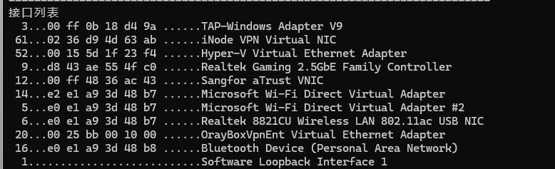 wifi接口信息